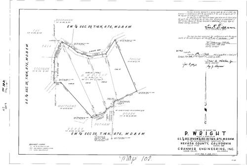 Click to see Record of Survey Book 3, pg. 102 (1968) of Nevada County Recorders Survey Maps Book 3