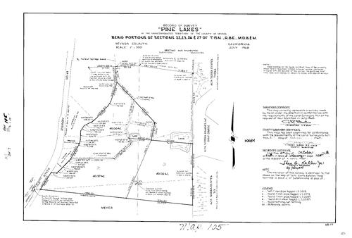 Click to see Record of Survey Book 3, pg. 105 (1968) of Nevada County Recorders Survey Maps Book 3