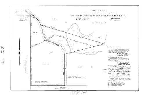 Click to see Record of Survey Book 3, pg. 107 (1968) of Nevada County Recorders Survey Maps Book 3