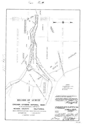 Click to see Record of Survey Book 3, pg. 111 (1968) of Nevada County Recorders Survey Maps Book 3