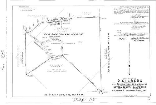 Click to see Record of Survey Book 3, pg. 115 (1968) of Nevada County Recorders Survey Maps Book 3