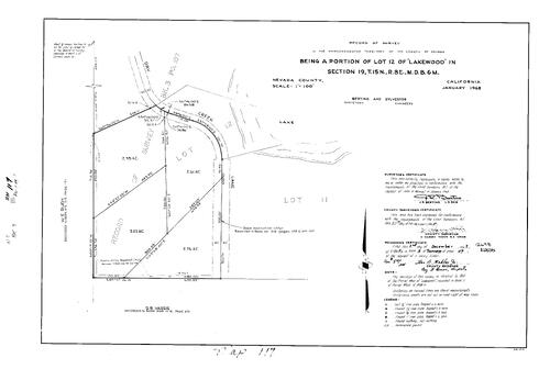 Click to see Record of Survey Book 3, pg. 117 (1968) of Nevada County Recorders Survey Maps Book 3