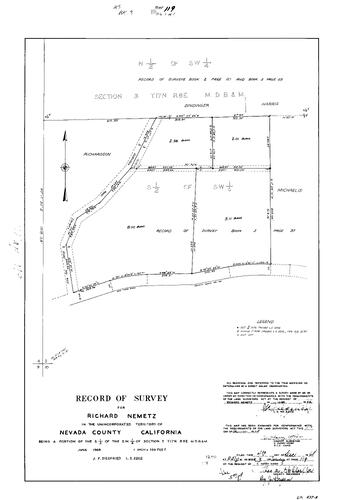 Click to see Record of Survey Book 3, pg. 119 (1968) of Nevada County Recorders Survey Maps Book 3