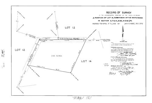 Click to see Record of Survey Book 3, pg. 121 (1968) of Nevada County Recorders Survey Maps Book 3