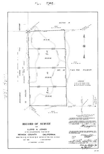 Click to see Record of Survey Book 3, pg. 122 (1968) of Nevada County Recorders Survey Maps Book 3