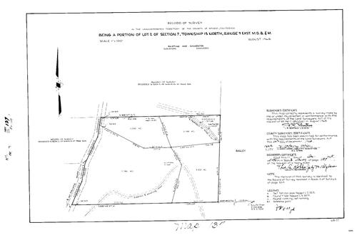 Click to see Record of Survey Book 3, pg. 137 (1968) of Nevada County Recorders Survey Maps Book 3