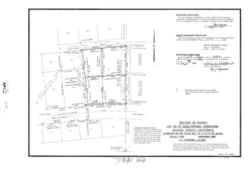 Click to see Record of Survey Book 3, pg. 146 (1969) of Nevada County Recorders Survey Maps Book 3