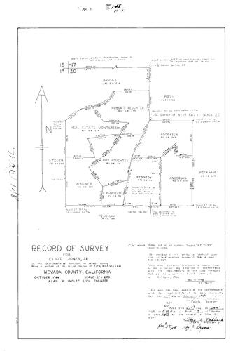 Click to see Record of Survey Book 3, pg. 148 (1969) of Nevada County Recorders Survey Maps Book 3