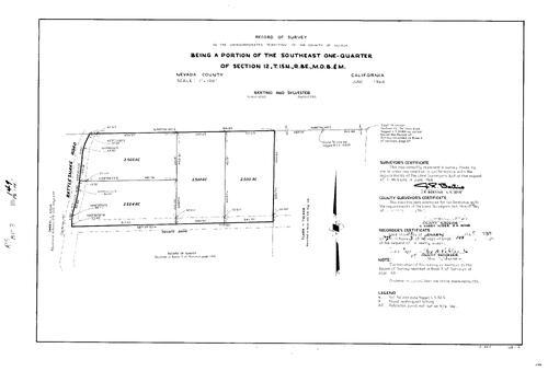 Click to see Record of Survey Book 3, pg. 149 (1969) of Nevada County Recorders Survey Maps Book 3