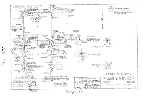Click to see Record of Survey Book 3, pg. 157 (1969) of Nevada County Recorders Survey Maps Book 3