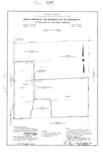 Click to see Record of Survey Book 3, pg. 159 (1969) of Nevada County Recorders Survey Maps Book 3