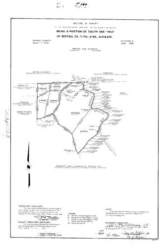Click to see Record of Survey Book 3, pg. 160 (1969) of Nevada County Recorders Survey Maps Book 3
