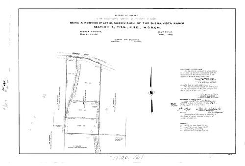 Click to see Record of Survey Book 3, pg. 161 (1969) of Nevada County Recorders Survey Maps Book 3
