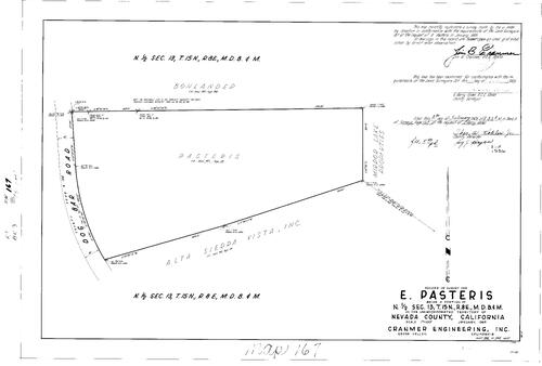 Click to see Record of Survey Book 3, pg. 167 (1969) of Nevada County Recorders Survey Maps Book 3