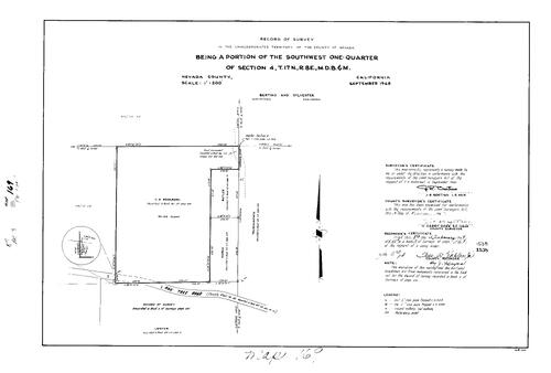 Click to see Record of Survey Book 3, pg. 169 (1969) of Nevada County Recorders Survey Maps Book 3