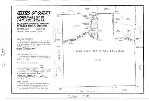 Click to see Record of Survey Book 3, pg. 172 (1969) of Nevada County Recorders Survey Maps Book 3