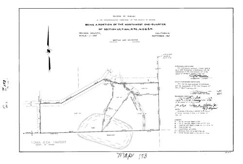 Click to see Record of Survey Book 3, pg. 173 (1969) of Nevada County Recorders Survey Maps Book 3