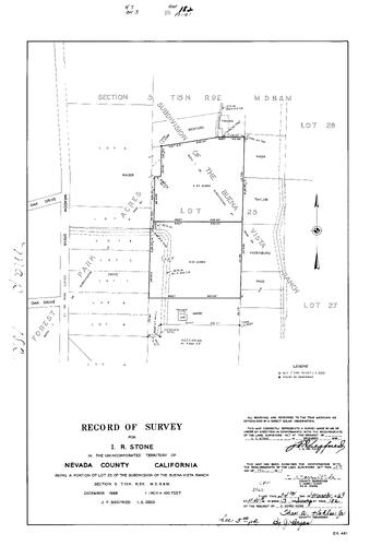 Click to see Record of Survey Book 3, pg. 182 (1969) of Nevada County Recorders Survey Maps Book 3