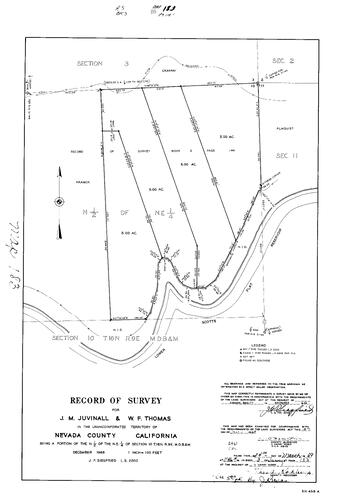 Click to see Record of Survey Book 3, pg. 183 (1969) of Nevada County Recorders Survey Maps Book 3