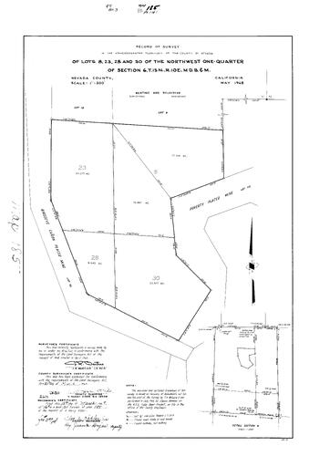 Click to see Record of Survey Book 3, pg. 185 (1969) of Nevada County Recorders Survey Maps Book 3