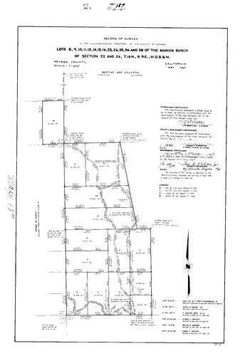 Click to see Record of Survey Book 3, pg. 187 (1969) of Nevada County Recorders Survey Maps Book 3