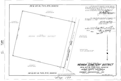Click to see Record of Survey Book 3, pg. 189 (1969) of Nevada County Recorders Survey Maps Book 3