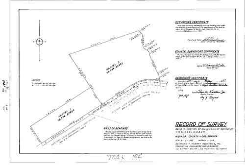 Click to see Record of Survey Book 3, pg. 194 (1969) of Nevada County Recorders Survey Maps Book 3