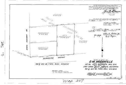 Click to see Record of Survey Book 3, pg. 207 (1969) of Nevada County Recorders Survey Maps Book 3