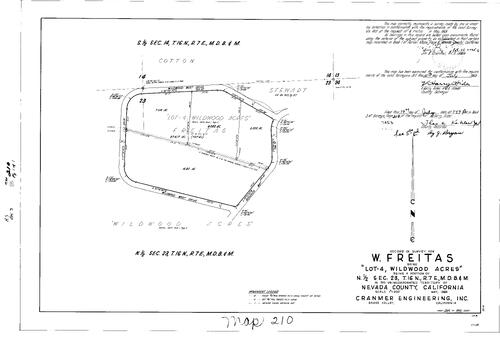 Click to see Record of Survey Book 3, pg. 210 (1969) of Nevada County Recorders Survey Maps Book 3