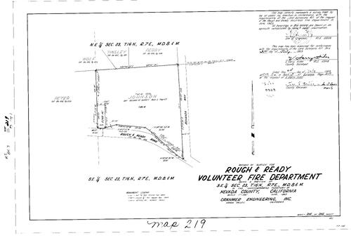 Click to see Record of Survey Book 3, pg. 219 (1969) of Nevada County Recorders Survey Maps Book 3