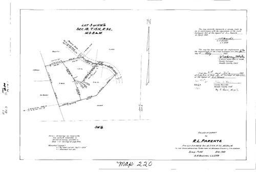 Click to see Record of Survey Book 3, pg. 220 (1969) of Nevada County Recorders Survey Maps Book 3