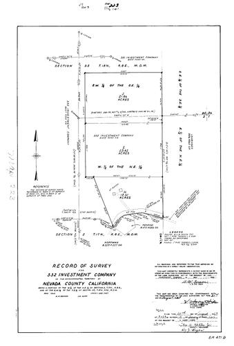 Click to see Record of Survey Book 3, pg. 223 (1969) of Nevada County Recorders Survey Maps Book 3