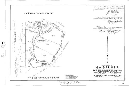 Click to see Record of Survey Book 3, pg. 226 (1969) of Nevada County Recorders Survey Maps Book 3