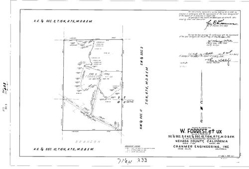 Click to see Record of Survey Book 3, pg. 233 (1969) of Nevada County Recorders Survey Maps Book 3