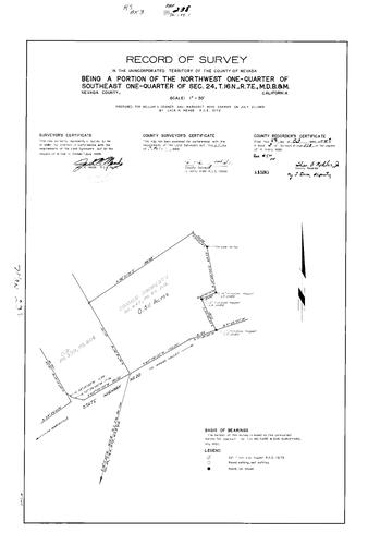 Click to see Record of Survey Book 3, pg. 238 (1969) of Nevada County Recorders Survey Maps Book 3