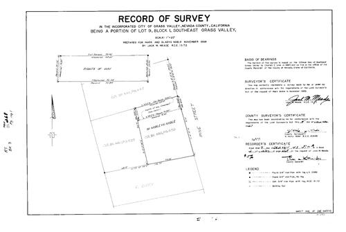 Click to see Record of Survey Book 3, pg. 268 (1969) of Nevada County Recorders Survey Maps Book 3