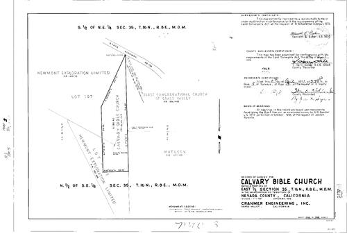 Click to see Record of Survey Book 5, pg. 3 (1973) of Nevada County Recorders Survey Maps Book 5