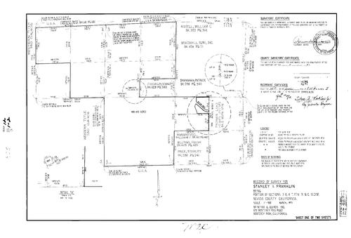 Click to see Record of Survey Book 5, pg. 12 (1973) of Nevada County Recorders Survey Maps Book 5