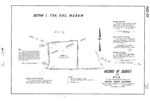 Click to see Record of Survey Book 5, pg. 28 (1973) of Nevada County Recorders Survey Maps Book 5