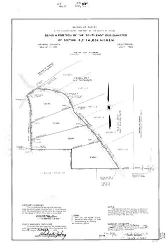 Click to see Survey Map Book 5, pg. 55 of Nevada County Recorders Survey Maps Book 5
