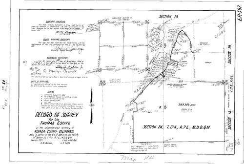 Click to see Record of Survey Book 5, pg. 84 (1974) of Nevada County Recorders Survey Maps Book 5