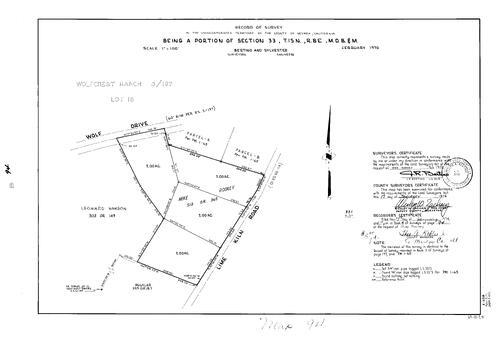 Click to see Record of Survey Book 5, pg. 94 (1974) of Nevada County Recorders Survey Maps Book 5