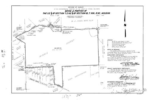 Click to see Record of Survey Book 5, pg. 97 (1974) of Nevada County Recorders Survey Maps Book 5