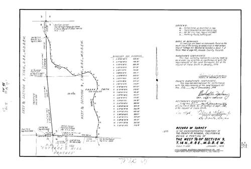 Click to see Record of Survey Book 5, pg. 98 (1974) of Nevada County Recorders Survey Maps Book 5