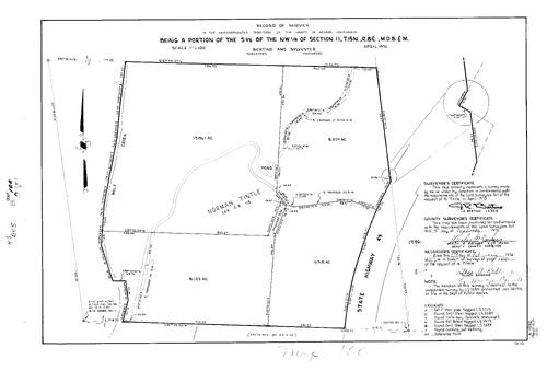 Click to see Record of Survey Book 5, pg. 100 (1974) of Nevada County Recorders Survey Maps Book 5