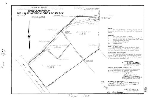 Click to see Record of Survey Book 5, pg. 103 (1974) of Nevada County Recorders Survey Maps Book 5