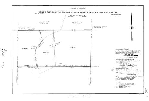 Click to see Record of Survey Book 5, pg. 104 (1974) of Nevada County Recorders Survey Maps Book 5