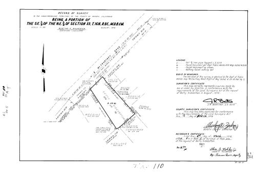 Click to see Record of Survey Book 5, pg. 110 (1974) of Nevada County Recorders Survey Maps Book 5