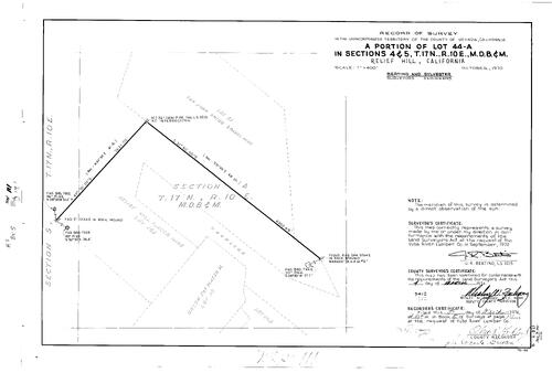 Click to see Record of Survey Book 5, pg. 111 (1974) of Nevada County Recorders Survey Maps Book 5