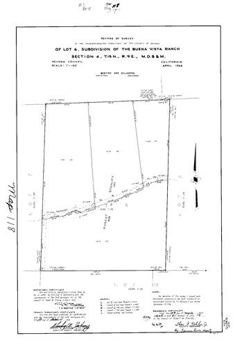 Click to see Record of Survey Book 5, pg. 118 (1974) of Nevada County Recorders Survey Maps Book 5
